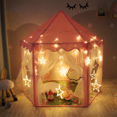 China Straight Tethering Type Polyester Girl Kids Play Toy House Children Princess Castle Indoor Outdoor Customized Game Tent Large for sale