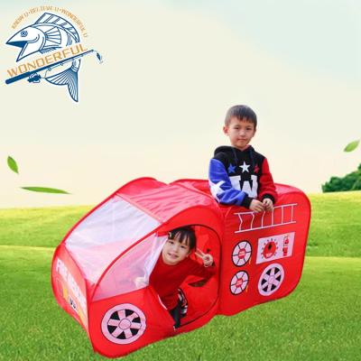 China Extended Type Automatic Pop Up Fast Folding Fire Truck Children Play Outdoor House Kids Car Toy Tent for sale