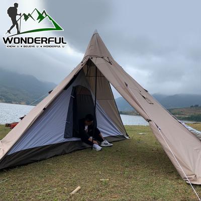 China Mobile Home 3 4 Person Waterproof 300D Fishing Keep Warm Survive Adventure Picnic Oxford Bell Teepee Tent for sale