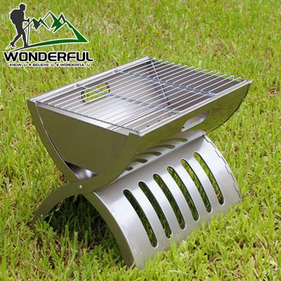 China Easy To Carry And Clean Folding Picnic Outdoor Kitchen Stainless Portable Folding Picnic Smoker Charcoal Square Barbecue BBQ Grill for sale