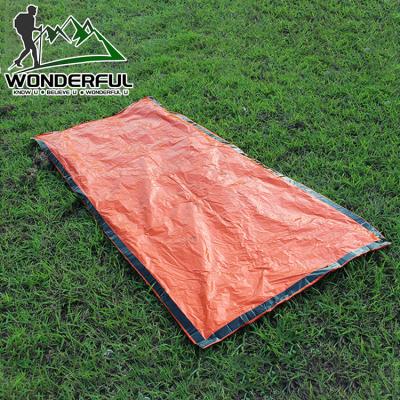 China Orange Portable Outdoor Survival Camping Emergency Blanket Thermal Waterproof Sleeping Envelope Type Bag for sale