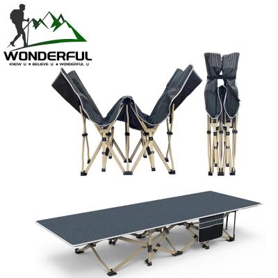 China Outdoor Activities Steel Frame Sleep Metal Folding Adult Cheap Portable Adjustable Camping Bed for sale