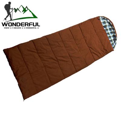 China Adults Single Portable Canvas Envelope Type Widen Extended Envelope Outdoor Hooded Warm Sleeping Bag For Camping for sale