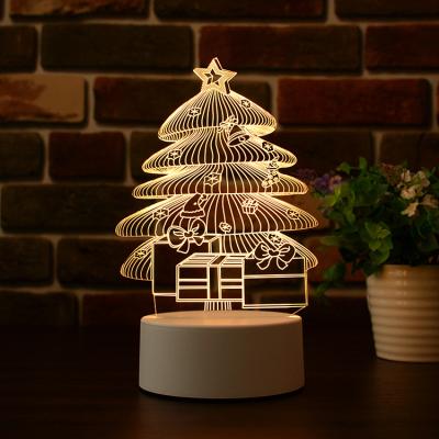 China Modern 2022 Christmas Tree Ball 3D LED Night Light 7 Colors USB Night Lamp For Kids for sale