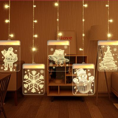 China 3D Halloween Sign Light Holiday Window Ceiling Hanging Light Acrylic Modern Acrylic Led Fairy Lights for sale