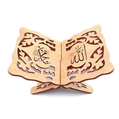 China Traditional Muslim Bookshelf Reading Rack For Display Quran Book Holder Colorful Rihal Calligraphy Arabic Design Magazine for sale