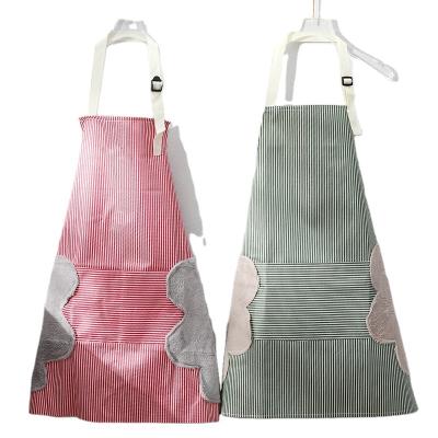 China Wholesale Heat Water And Oil Proof Apron With Adjustable Neck Strap Printed Apron With Clean Hands Hand Towel for sale