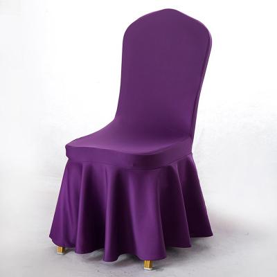 China Wrinkle Free Floor Length Stretch Chair Cover For Hotel Chair Slipcover Removable And Washable Banquet Chair Covers for sale