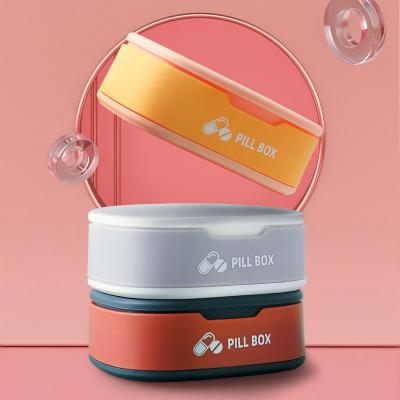 China Portable Multi-divisions Moist Proof Pill Organizer In Box Small Size Easy Take Pill Made Of Food Grade Plastic Pill Container for sale