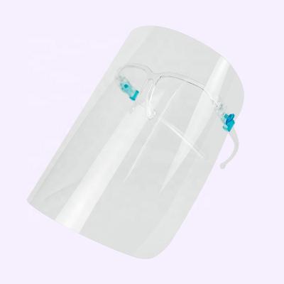 China PC+PVC Protective Eye Shield Safety Glasses Face Shield Visor With Glass Frames for sale