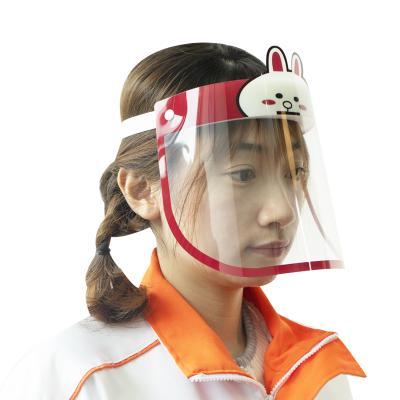 China PET Children Safety Transparent Face Shield Anti Fog Cartoon Protective Face Mask for sale