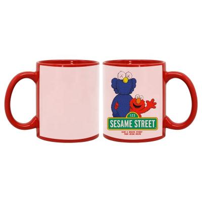 China Sustainable 11 Oz Matte Factory A Grade Glazed Sublimation Mugs Blank Patch Ceramic Heat Transfer Mug for sale