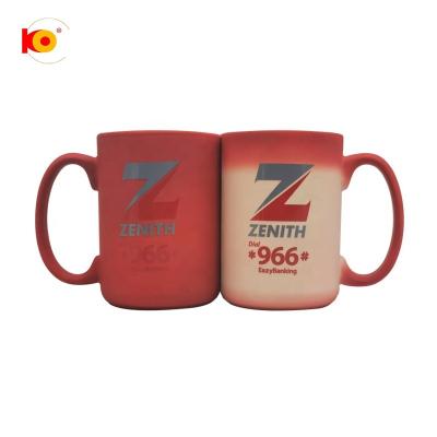 China Viable Wholesale High Quality 15oz Magic Color Travel Coffee Changing Sublimation Ceramic Mug for sale