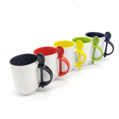 China Viable High Quality 12oz Sublimation Ceramic Mug Mug With Spoon Tea Coffee Mug for sale