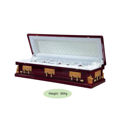 China Hot Sale Cheap Casket Ataudes Baratos de Sapele Solid Wood Funerarias European Style Urns for sale