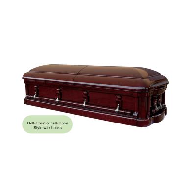 China Luxury European Style Solid Wood Sapele Casket Casket Manufactures With Taitored Pillow for sale