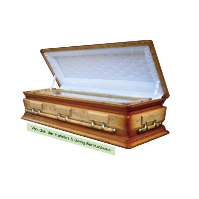 China Solid Wood Ash De Ataudes Adult Application European Style Burial Coffin With Taitored Pillow for sale