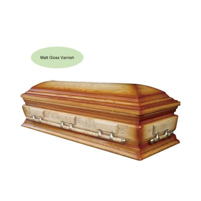 China Solid Wood Wide Open Italian Style Funeral Supply European Style Ash Coffin With Taitored Pillow for sale