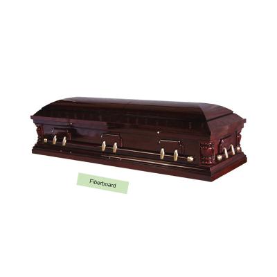 China American Style High Gloss Fiberboard Coffin Coffin Custom Funeral Pillow Place Wooden Caskets for sale