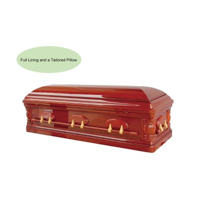 China American Style Fiberboard Material High Gloss Lacquer Aksesoris Coffin With Locks for sale