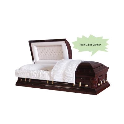 China American Style Made in China New Ajar Wooden Fiberboard Coffin Funeral Casket for sale