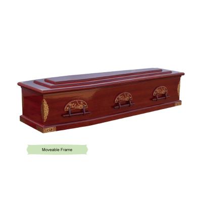 China American hot sale high gloss varnish style fiberboard wooden coffin Sarg coffin for sale