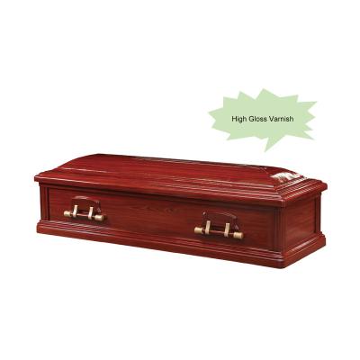 China American Style High Gloss Fiberboard Coffin Coffin Funeral Coffin With Wrought Pillow for sale