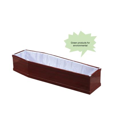 China Economy American Style High Gloss Varnish Offer Factory Style Funeral Casket And Accessories With Paper for sale