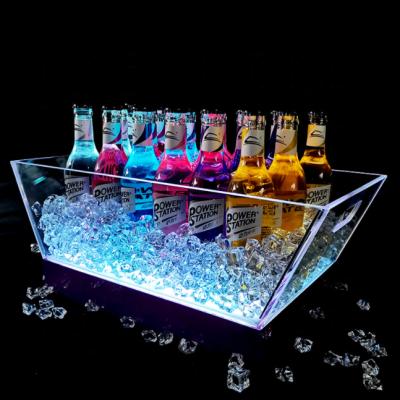 China Viable hot sale custom logo wholesale led large capacity acrylic ice bucket for sale