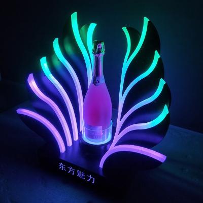 China Hot Selling Modern Customized Custom Acrylic Bottle Glorifier Champagne LED Display Bottle Display Stand For Night Club for sale