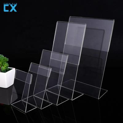 China Modern Customized Small Acrylic Clip l Factory Customized Label Desk Label Label Holder Table Price Tag Display Paper Name Card Holder for sale