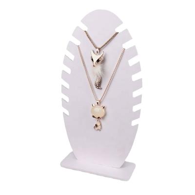 China Simple Organizer Jewelry Stand Easel Jewelry Mall Bust Necklace Display Rack Jewelry Display Neck Rack Velvet Pendant Chain Rack for sale