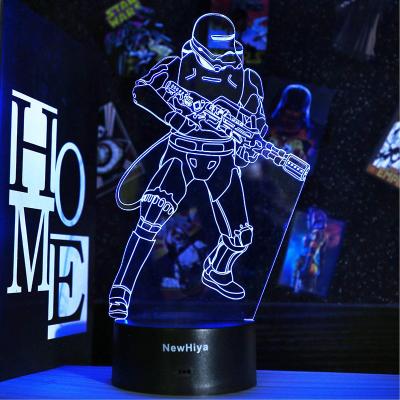 China New-designed hot sale custom design lamp 3d acrylic led night light, decoration night light for sale