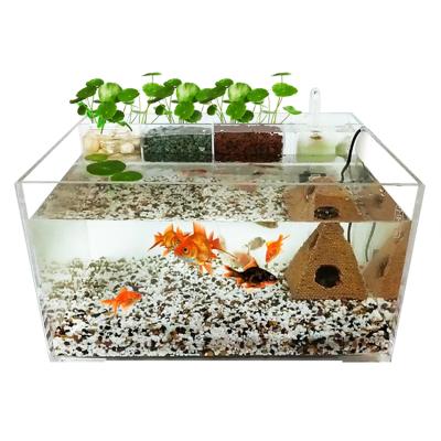 China Viable Plastic Best Decoration PVC Acrylic Glass Aquarium Unique Biological Flaky Mini Fish Tank for sale