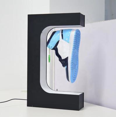 China Custom Acrylic Floating Showcase Spinning Levitate Magnetic Stand Magnet Sneaker Shoe Levitating Display for sale