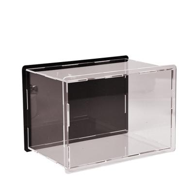 China Super Mail Colored Acrylic Cube Display Rack Square 6 Sided Box Tray Retail Store Bracket Lucite Display Box for sale