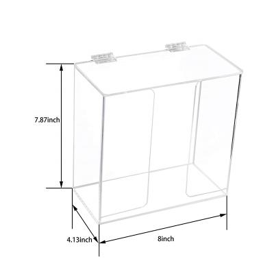 China Durable Customized Clear Acrylic Disposable Face Mask Dispenser Box Acrylic Facial Mask Storage Box for sale