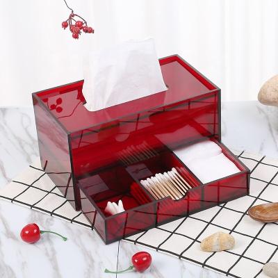 China Environmentally Friendly and Recyclable Luxury Multifunctional Facial Towel Organizer Tissue Box Holder Clear Acrylic for sale