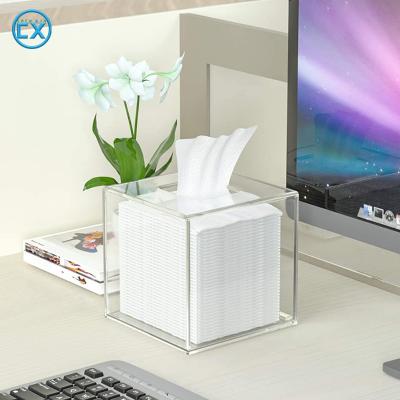 China New Hot Selling Environmental Friendly And Recyclable Customized High Quality Highly Transparent Customized Suitable For High End Restaurants Acrylic Tissue Box for sale