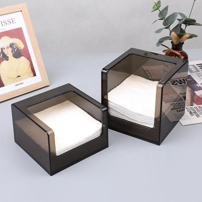 China Wholesale environmental friendly and recyclable clear acrylic restaurant tissue box holder with cover acrylic tissue box is suitable for restaurants for sale