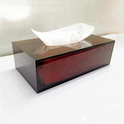 China Custom Printed Environmentally Friendly And Recyclable Transparent Clear Acrylic Tissue Box Cover Square Toilet Paper Tissue Box for sale