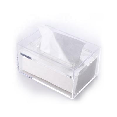 China Customized Environmental Friendly and Recyclable Acrylic Napkin Tissue Box Holder for Hotel Restaurant and Home Acrylic Clear Tissue Box Cover Rectangular for sale