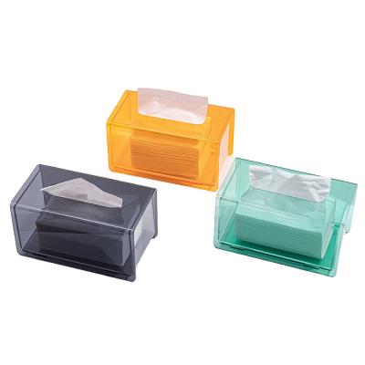 China Wholesale Custom High Quality Printed Plastic Transparent Indoor Acrylic Tissue Holder Square Environmentally Friendly and Recyclable Toilet Paper Tissue Box for sale