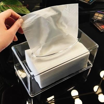 China Cheap Professional Environmental Friendly And Recyclable Paper Towel Fashionable Simple Plastic Acrylic Holder Clear Tissue Box for sale