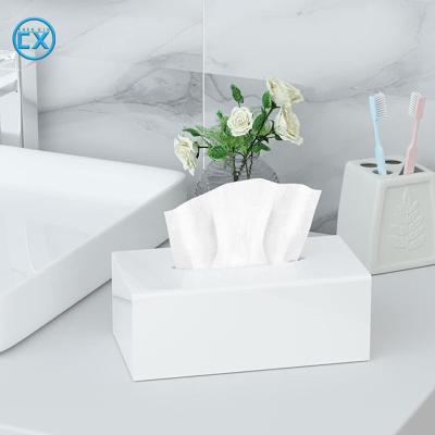 China Clear Acrylic For Bathroom Kitchen Desktop Tissue Box Organizer Rectangle Tissue Dispenser Box Lid Holder Environmental Friendly and Recyclable for sale