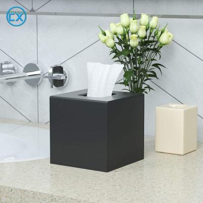 China Eco-Friendly and Recyclable Wholesale Acrylic Napkin Holder Tissue Box Lid Wholesale Perspex Rectangle Restaurant Simple Design Logo Acrylic Tissue Box for sale