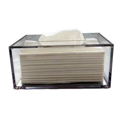 China Wholesale Custom Printed Plastic Transparent Clear Acrylic Tissue Holder Square Environmental Friendly And Recyclable Toilet Paper Tissue Box for sale