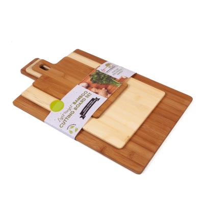 China Newly Sustainable Design 3 Size Bamboo Chopping Board Kitchen Cutting Board Set Multi Set Chopper For Meat And Vegetables for sale