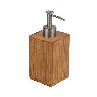 China Customized Logo Wholesale Modern Bamboo Liquid Manual Hand Bathroom Soap Dispenser for sale