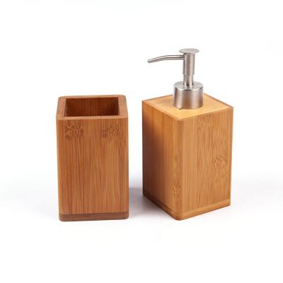 China Modern Wooden Bathroom Pump Manual Liquid Soap Dispenser for sale